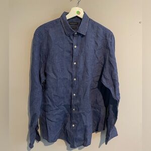 BANANA REPUBLIC Size-Medium Blue‎ Linen Long Sleeve